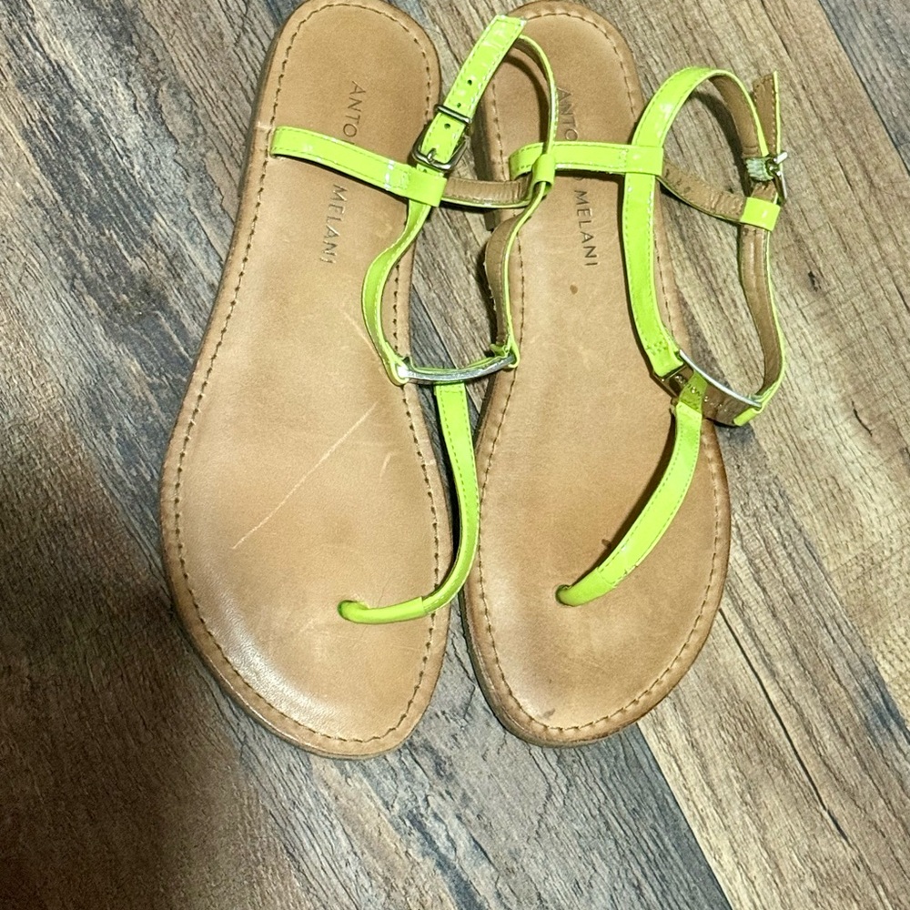 ANTONIO MELANI Women's Bright Lime Green Sandals